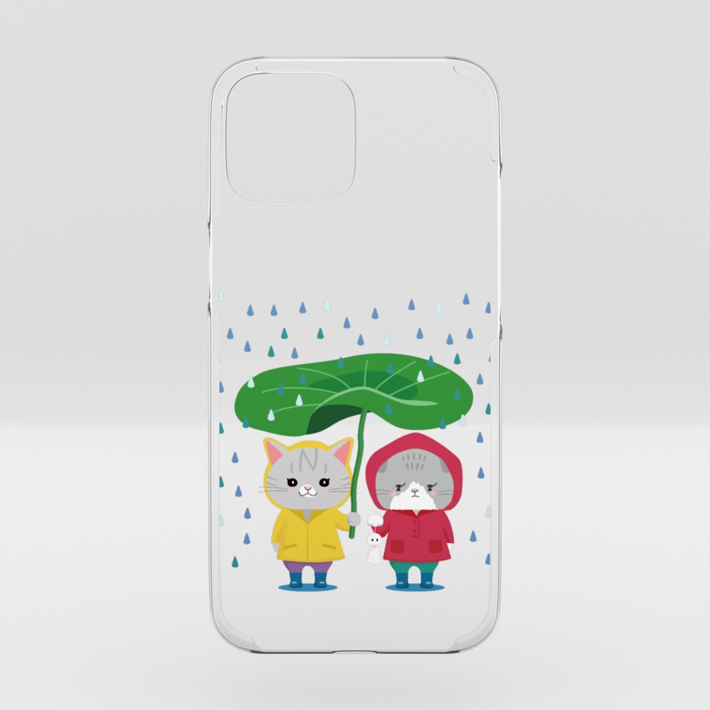 雨の日のナナとスー【クリアiPhoneケース】