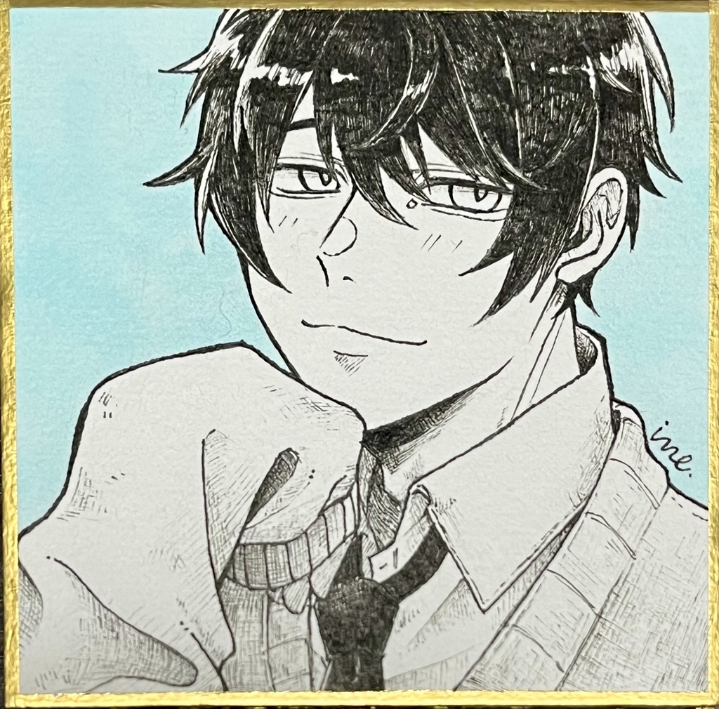 【訳アリ】創作イラスト アナログ原画 豆色紙