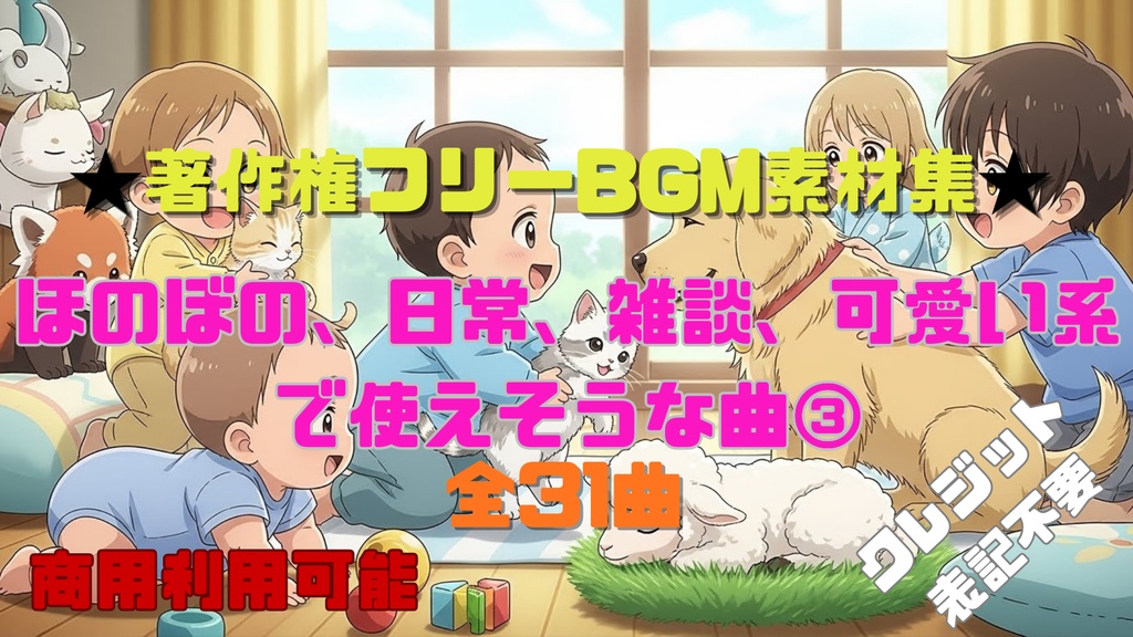 【商用利用OK】ほのぼの、日常、雑談、可愛いで使えそうなBGM素材集31曲③