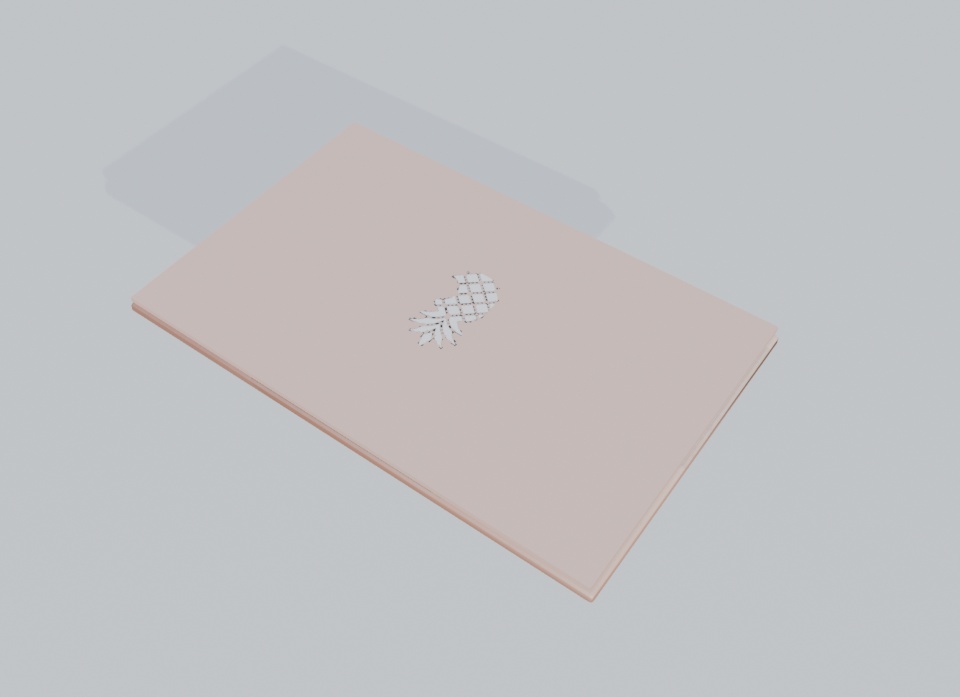 【3dモデル】macbook風ノートpc ローズゴールド(単体)