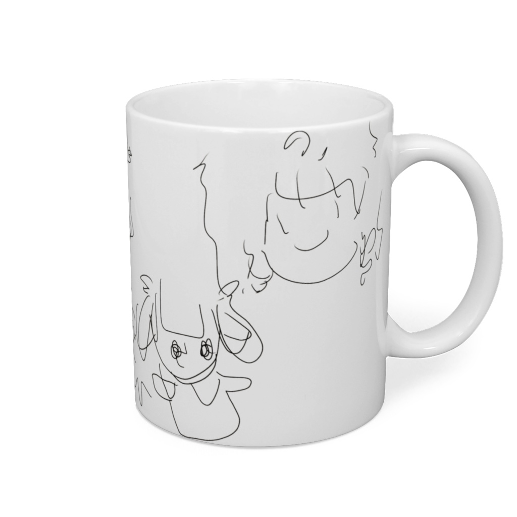 あさよるの福笑いマグカップ