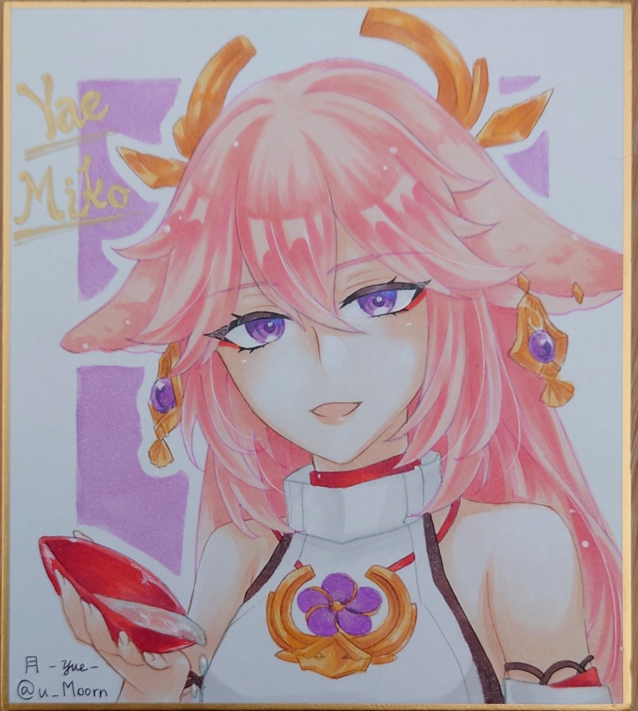 【原神】手描きミニ色紙