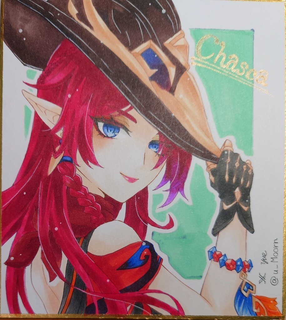 【原神】手描きミニ色紙