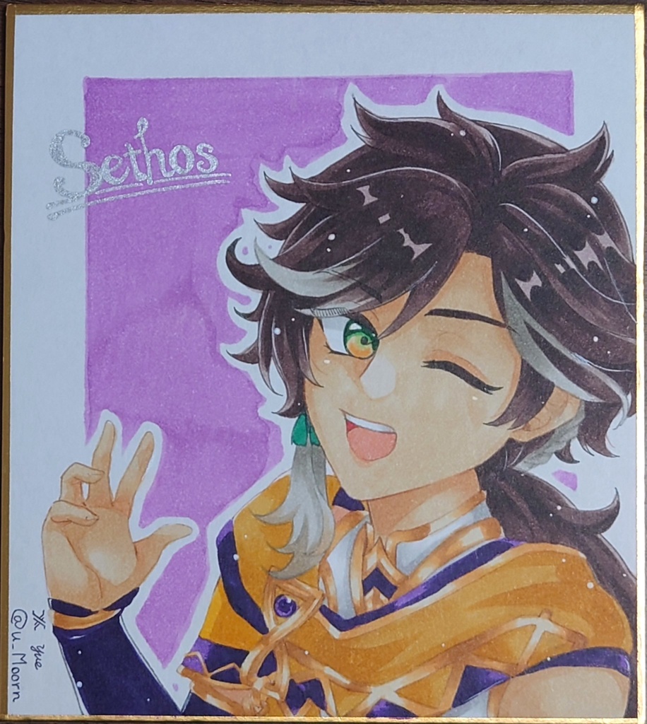 【原神】手描きミニ色紙