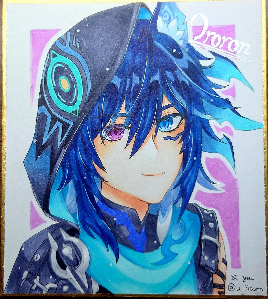 【原神】手描きミニ色紙
