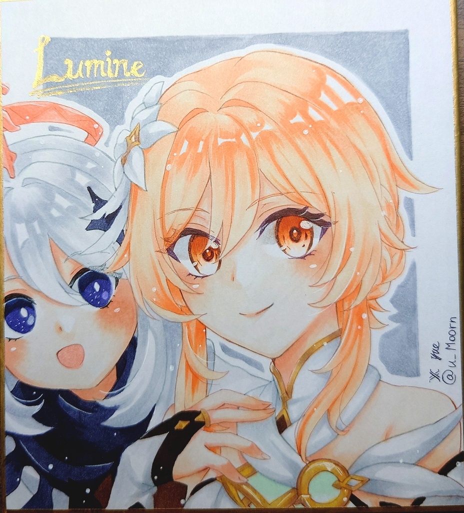 【原神】手描きミニ色紙