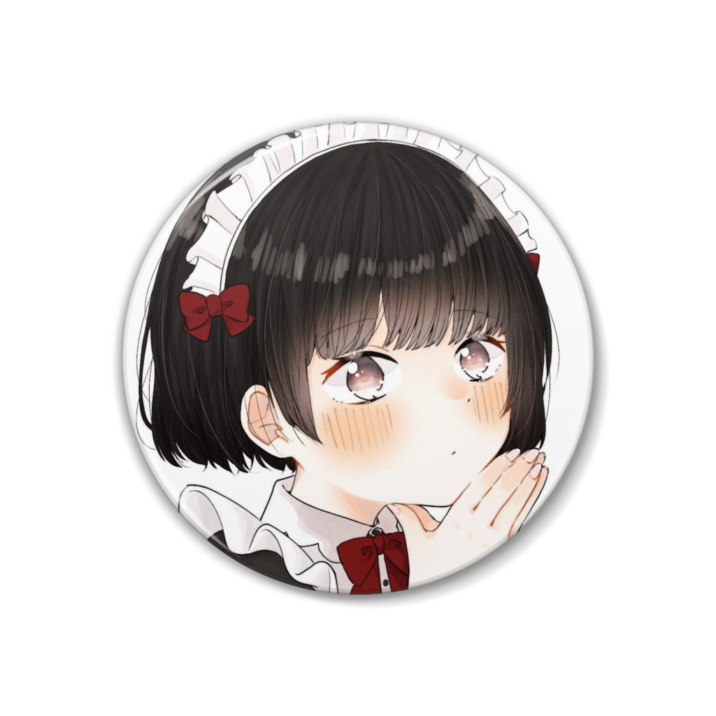 黒髪メイドちゃんの缶バッジ