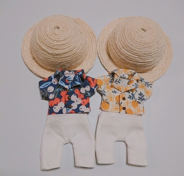 夏柄シャツ麦わらセット
