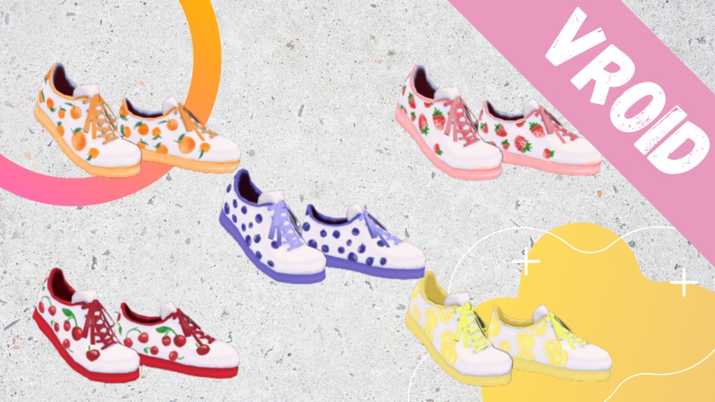 [Vroid Beta Ver] Sneakers Fruit Pack 1