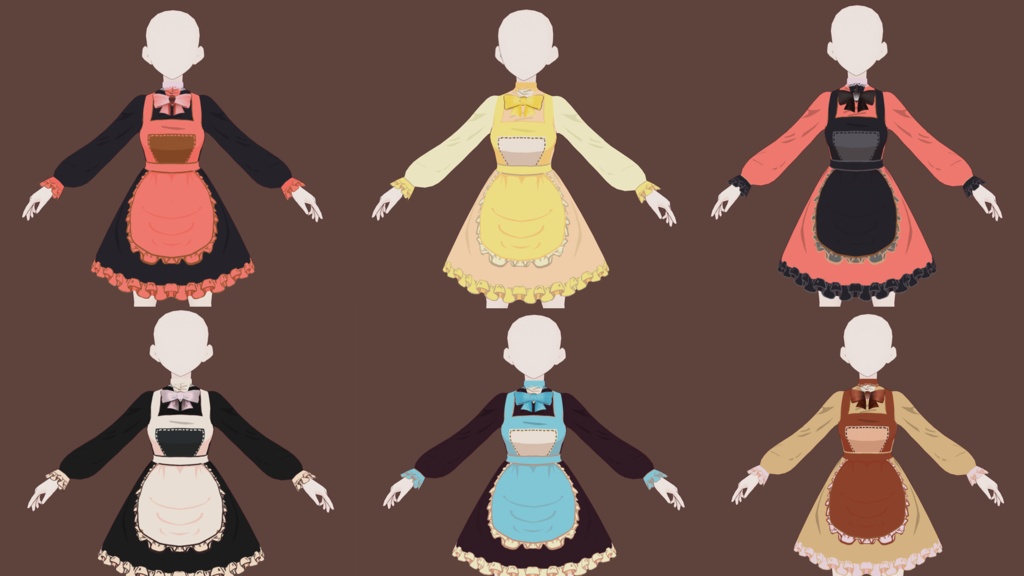 [Vroid Beta Ver] Maid Dress Pack \\ メイドドレス