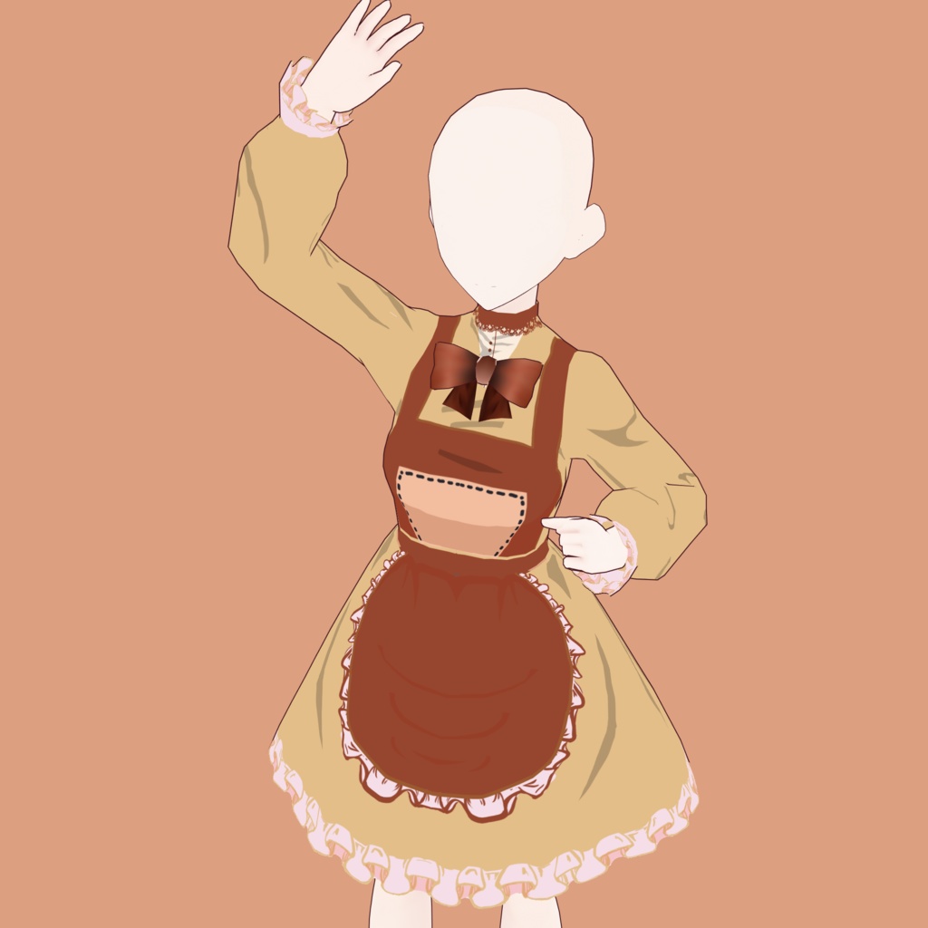 [Vroid] Maid Dress - Cream