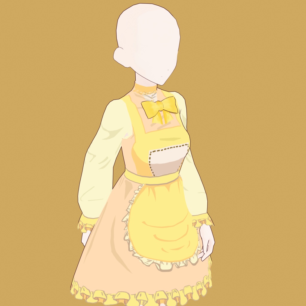[Vroid] Maid Dress - Light Yellow