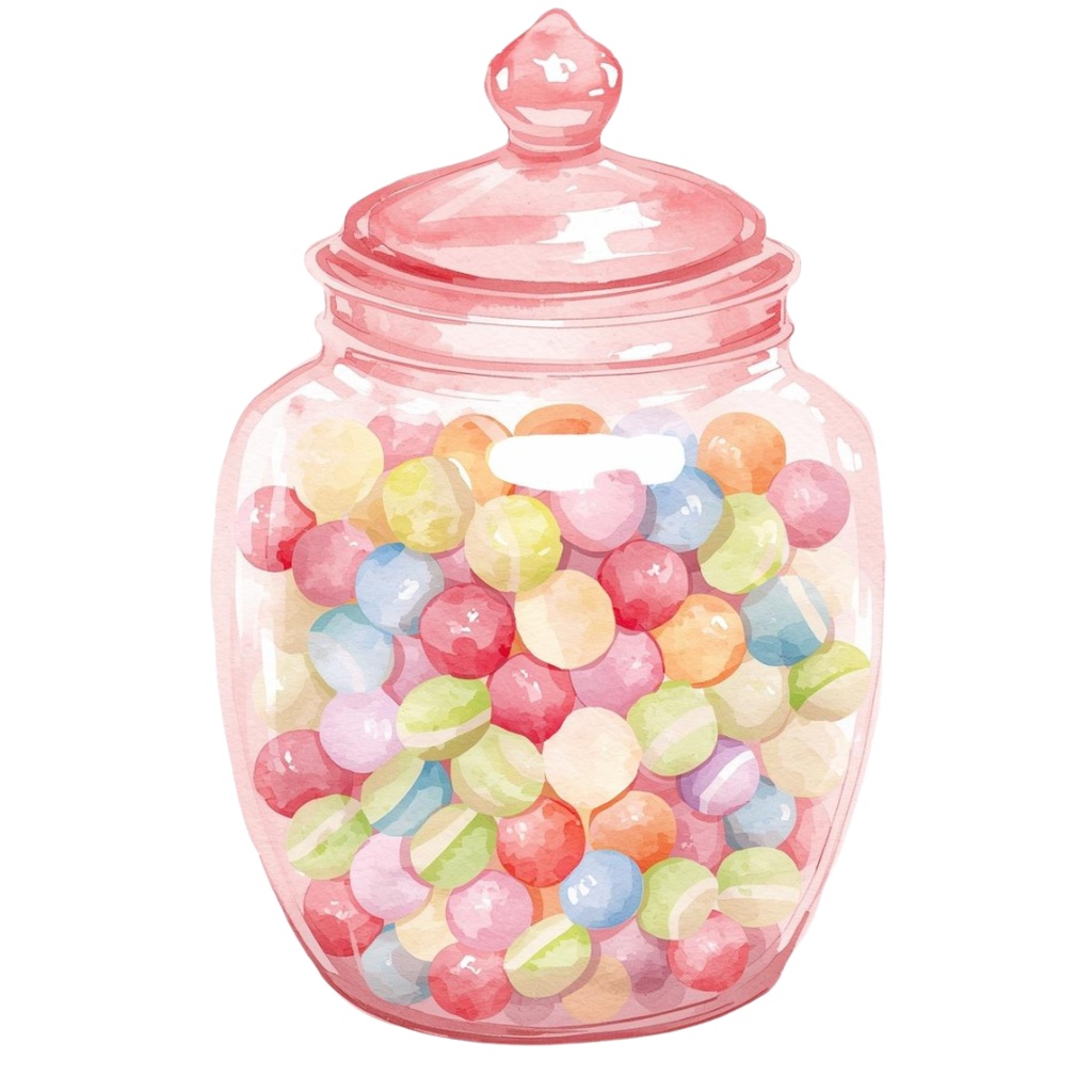 水彩画 ピンク×アンティーク風 カフェシリーズ クリップアートセット(PNG形式・13点)