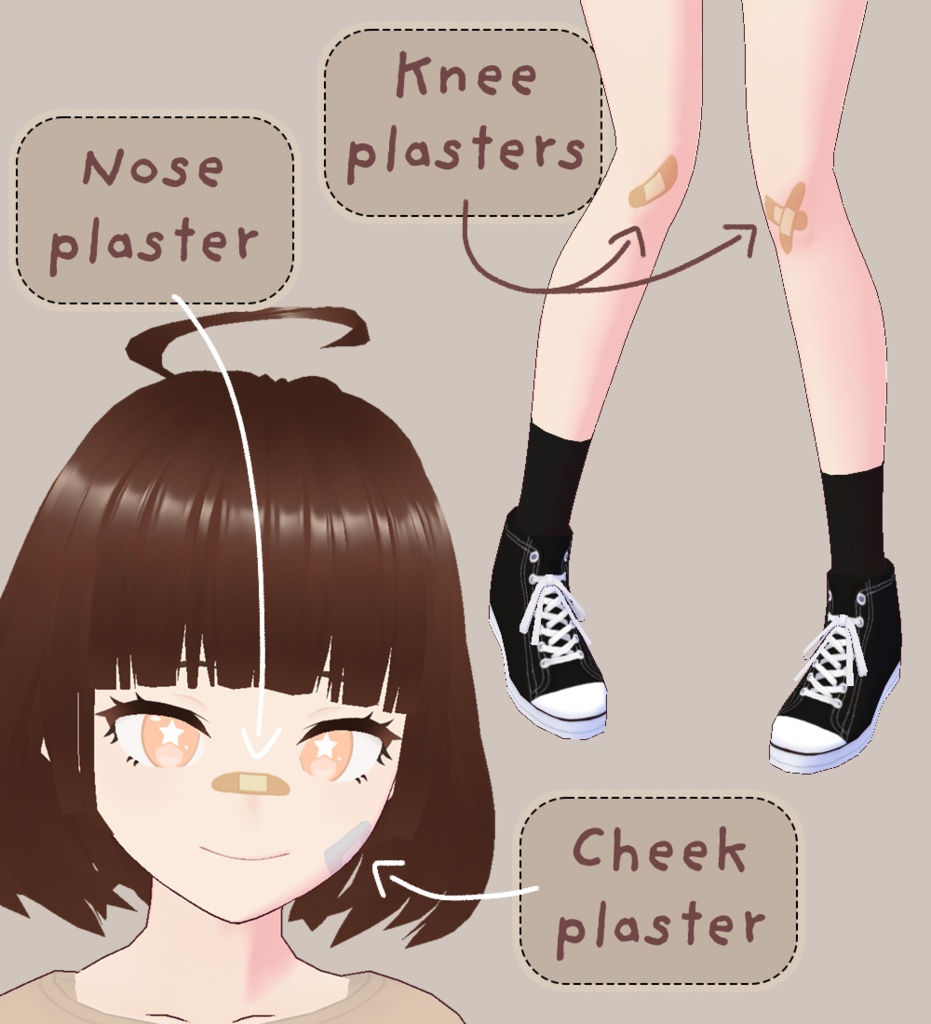 【VRoid】Plaster / Band-aid Textures | 4 Textures (FREE)