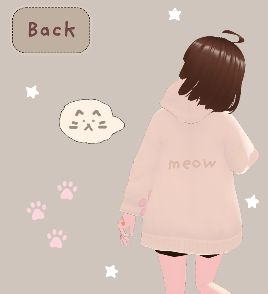 【VRoid】Simple Cat Hoodie | (FREE)