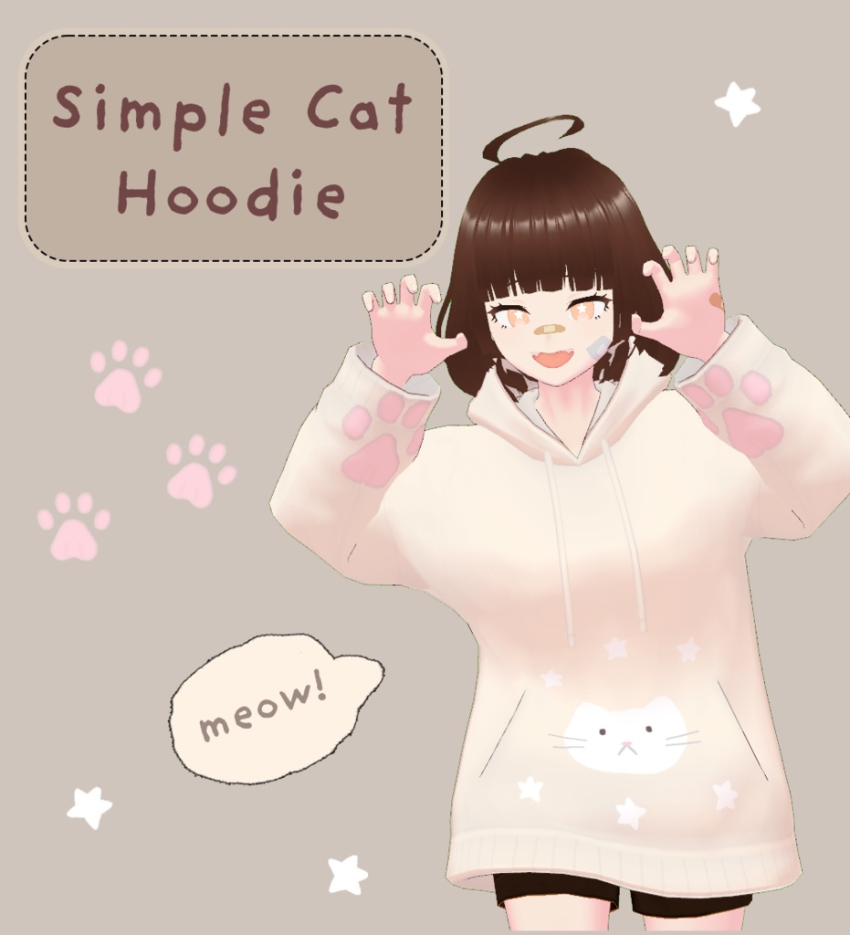 【VRoid】Simple Cat Hoodie | (FREE) 