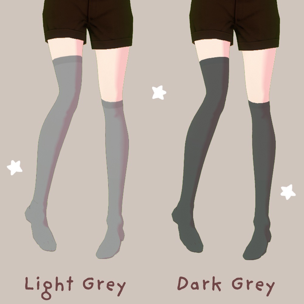 【VRoid】Asymmetrical Socks | 6 Textures (FREE)
