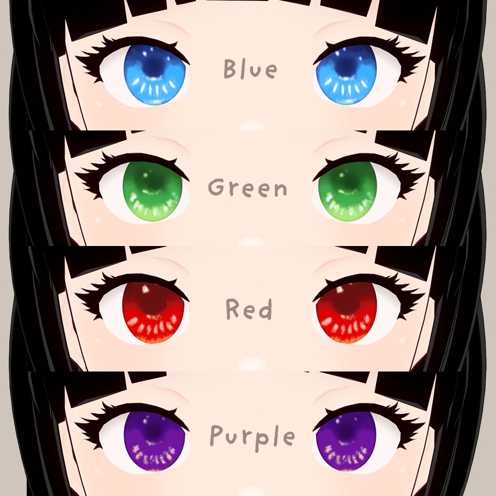 【VRoid】Jewel Iris Eye Textures | 4 Colours + Highlight (FREE)