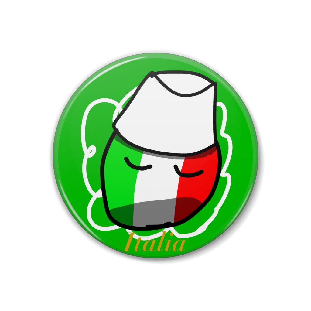 ポーランドボール Italia 缶バッジ