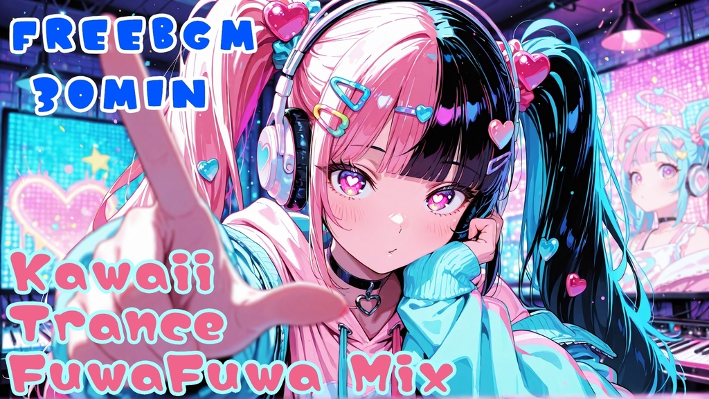 【AImusic】【フリーBGM】Kawaii Trance FuwaFuwa Mix 【Kawaii Trance,EDM,浮遊感,Cute/勉強用/作業用/店内BGM/配信用/】