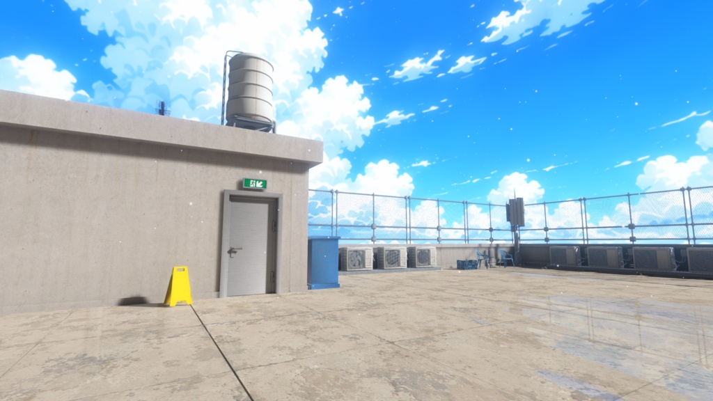 [Warudo・BRP] School Rooftop ｜ 学校の屋上 背景