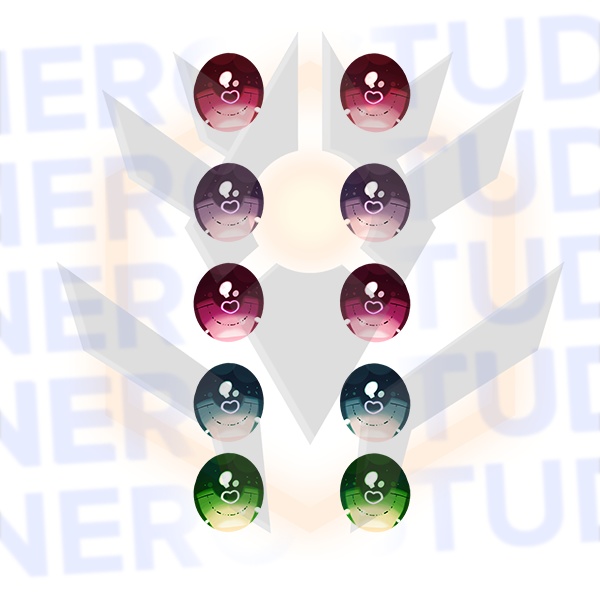 Cute heart high detail eyes (5 color variations)