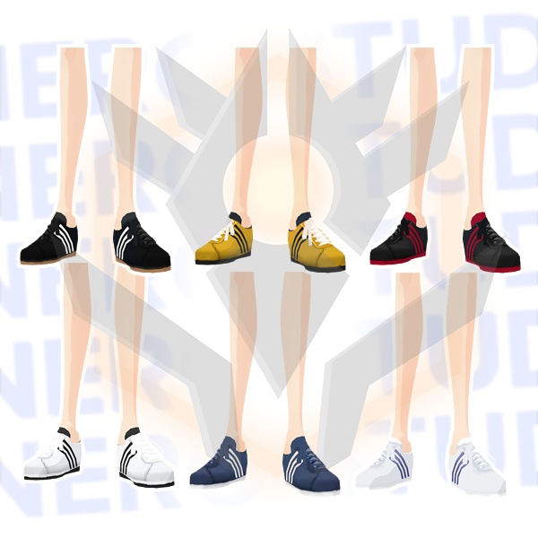 Vroid Sneakers shoes casual sport stripes (7 style variation)