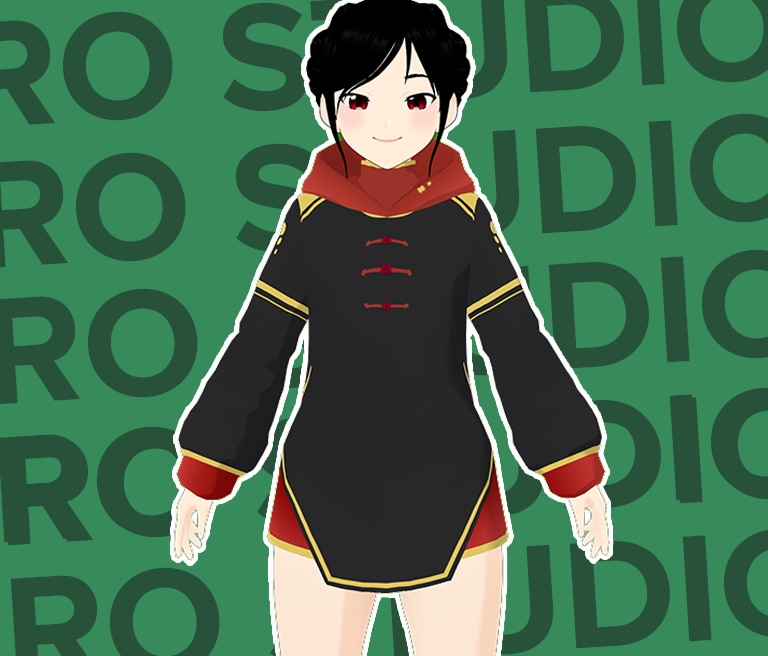 Asian oriental coat hoodie japanese chinese style martial arts uniform Vroid / 和服 和風 和装 パーカー コート 服装 オリエンタル
