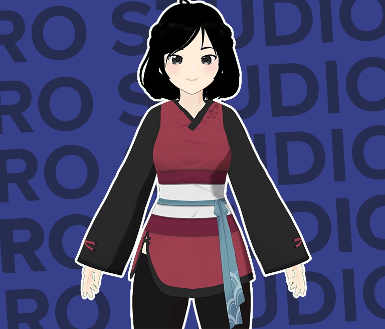 Dress kimono japanese style ninja Vroid (5 color variations)