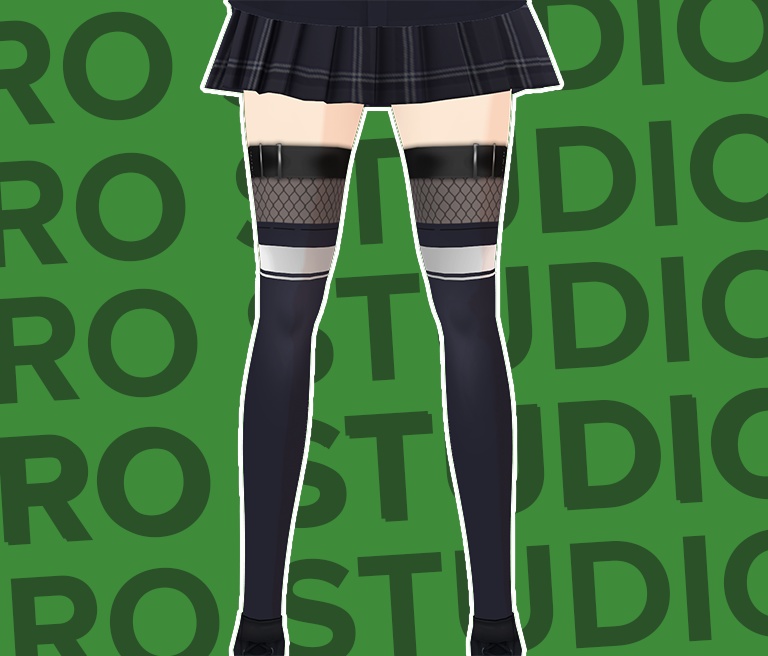 Socks scifi techwear style cyberpunk stockings fishnet Vroid