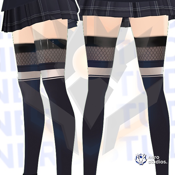 Socks scifi techwear style cyberpunk stockings fishnet Vroid