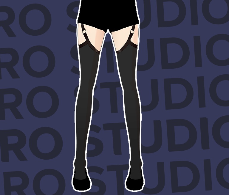 Vroid Stockings with straps scifi sexy socks dark