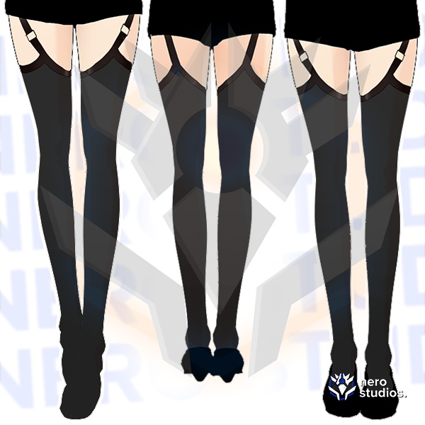 Vroid Stockings with straps scifi sexy socks dark