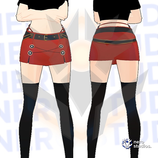 Mini skirt Vroid scifi cyberpunk sexy fantasy different color variations available / スカート