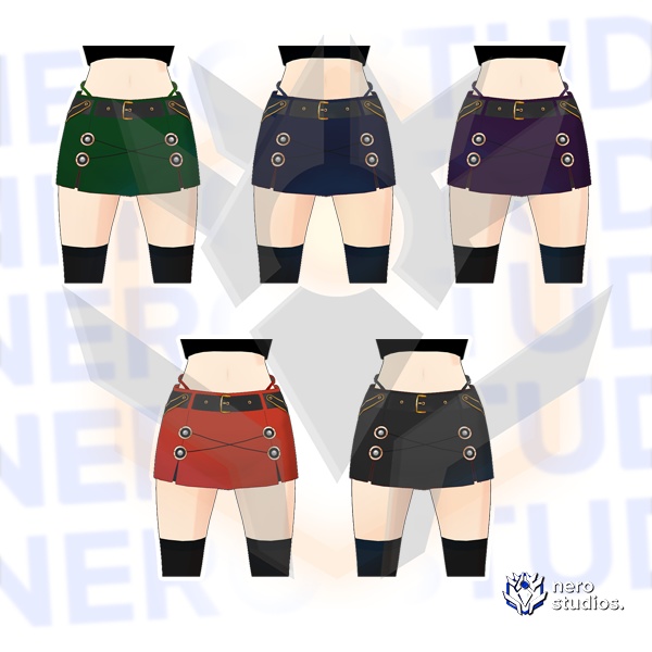 Mini skirt Vroid scifi cyberpunk sexy fantasy different color variations available / スカート