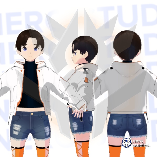 Hoodie cyberpunk tech wear scifi modern casual Vroid texture