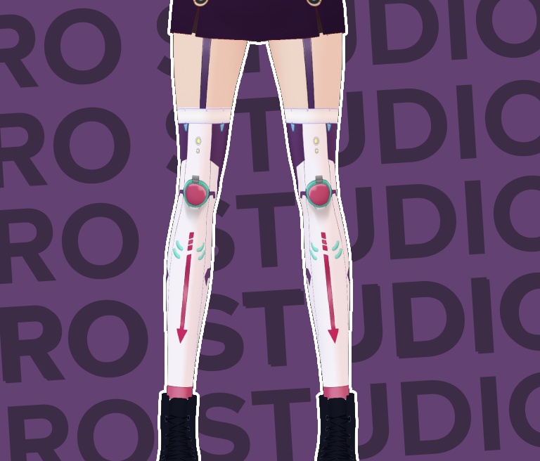 Socks scifi tech wear cute candy pink robot armor Vroid texture