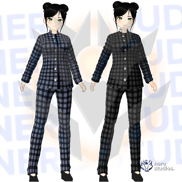 Christmas Pajamas set square patterns 3 color variant (Request) Vroid Textures / クリスマスVtuber