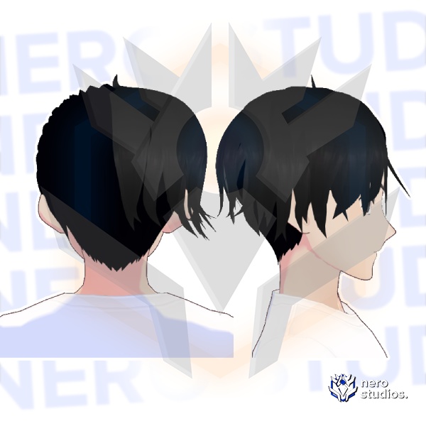 Half shaved/ half long hair hairstyle mohawk down (Vroid file)