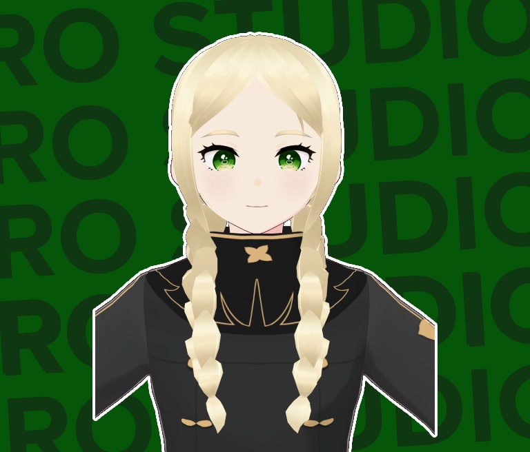 Double front braids hairstyle fantasy elf cute (Vroid file)