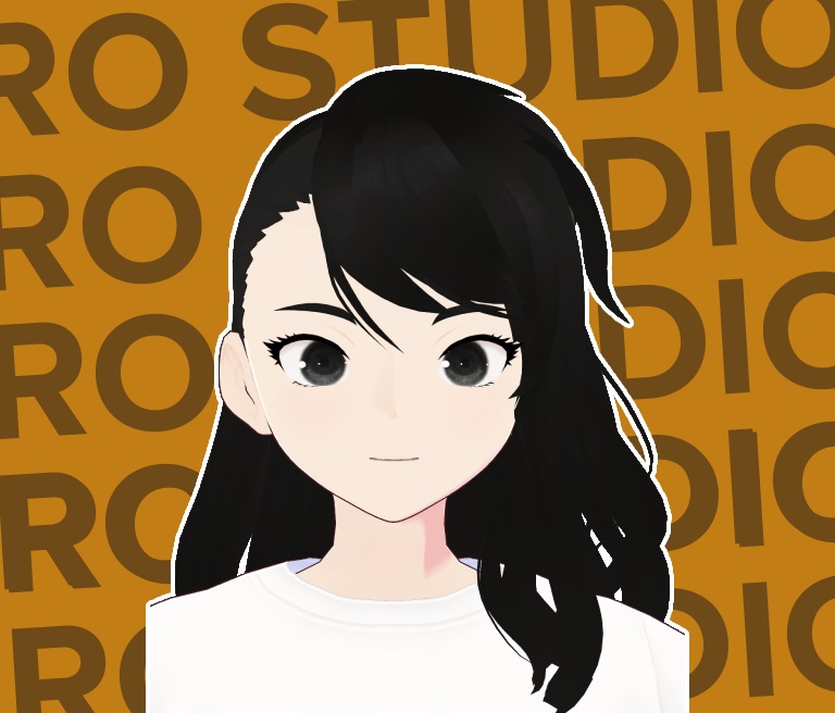 Messy to the side and half shaved hairstyle (Vroid file)