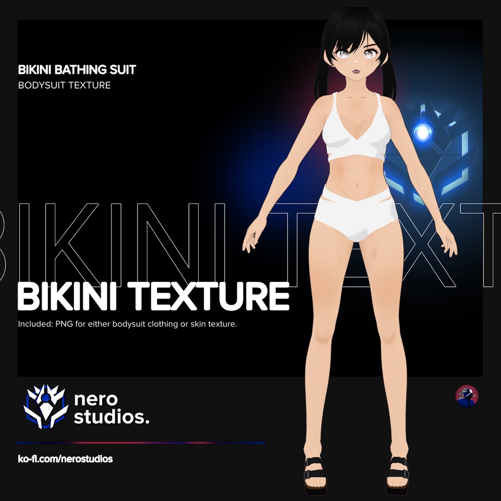 Bikini bathing suit sport sexy straps Texture Vroid