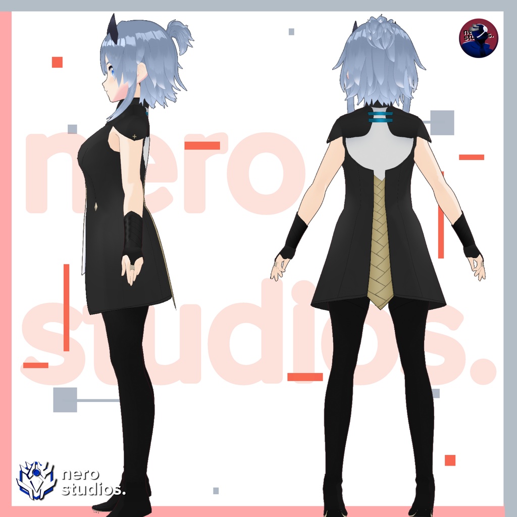 Futuristic priest warrior demon military uniform classy fantasy full model (vroid file) / 戦士 未来的な 祭司 女の子 ハロウィン衣装