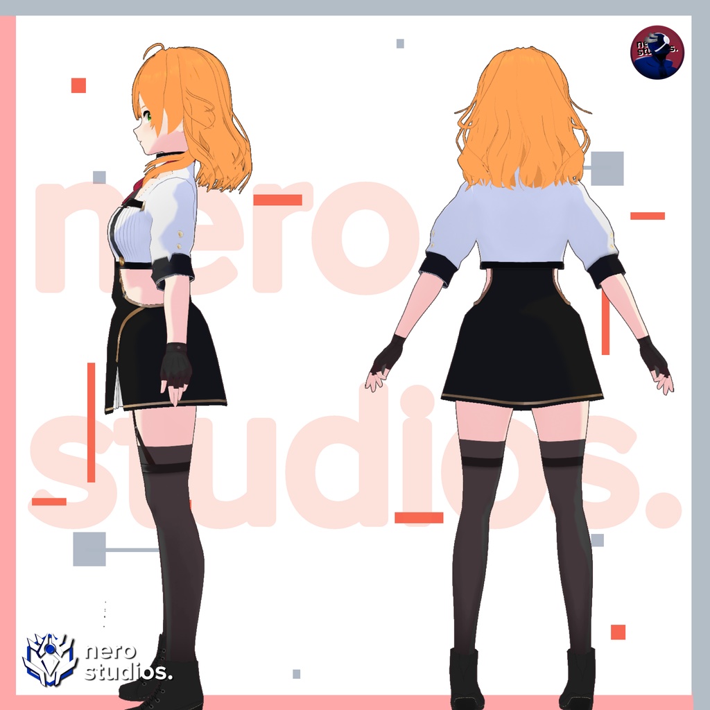 Magic warrior idol Full outfit and hairstyle (Vroid file)