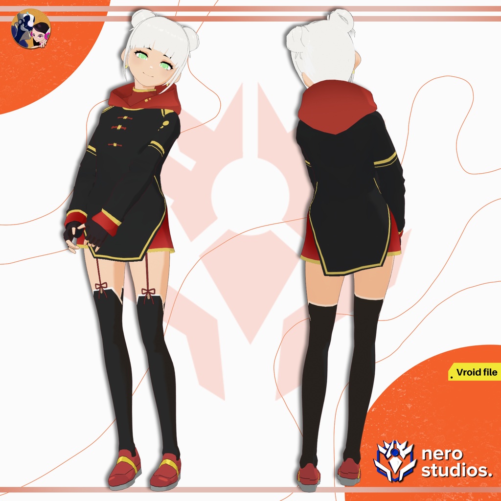Classic modern oriental sports full outfit and hairstyle (Vroid file)