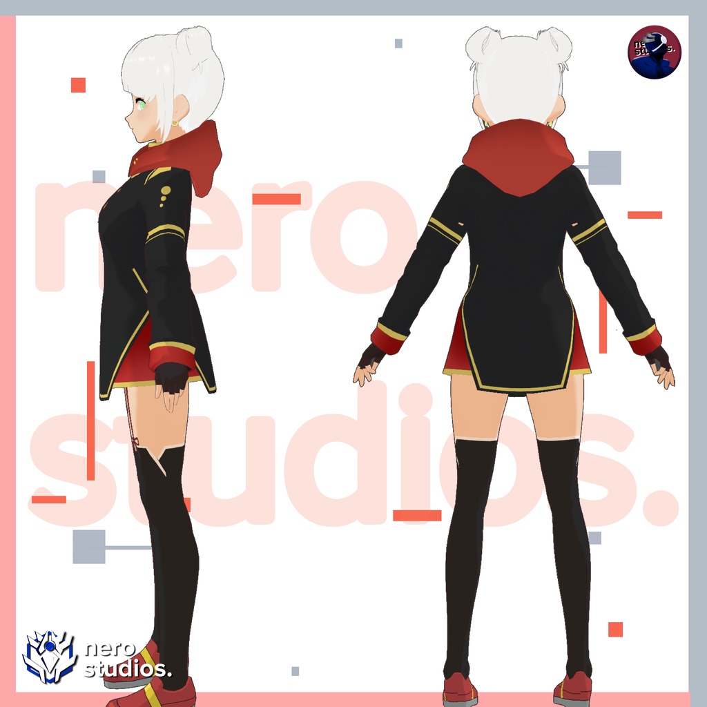 Classic modern oriental sports full outfit and hairstyle (Vroid file)