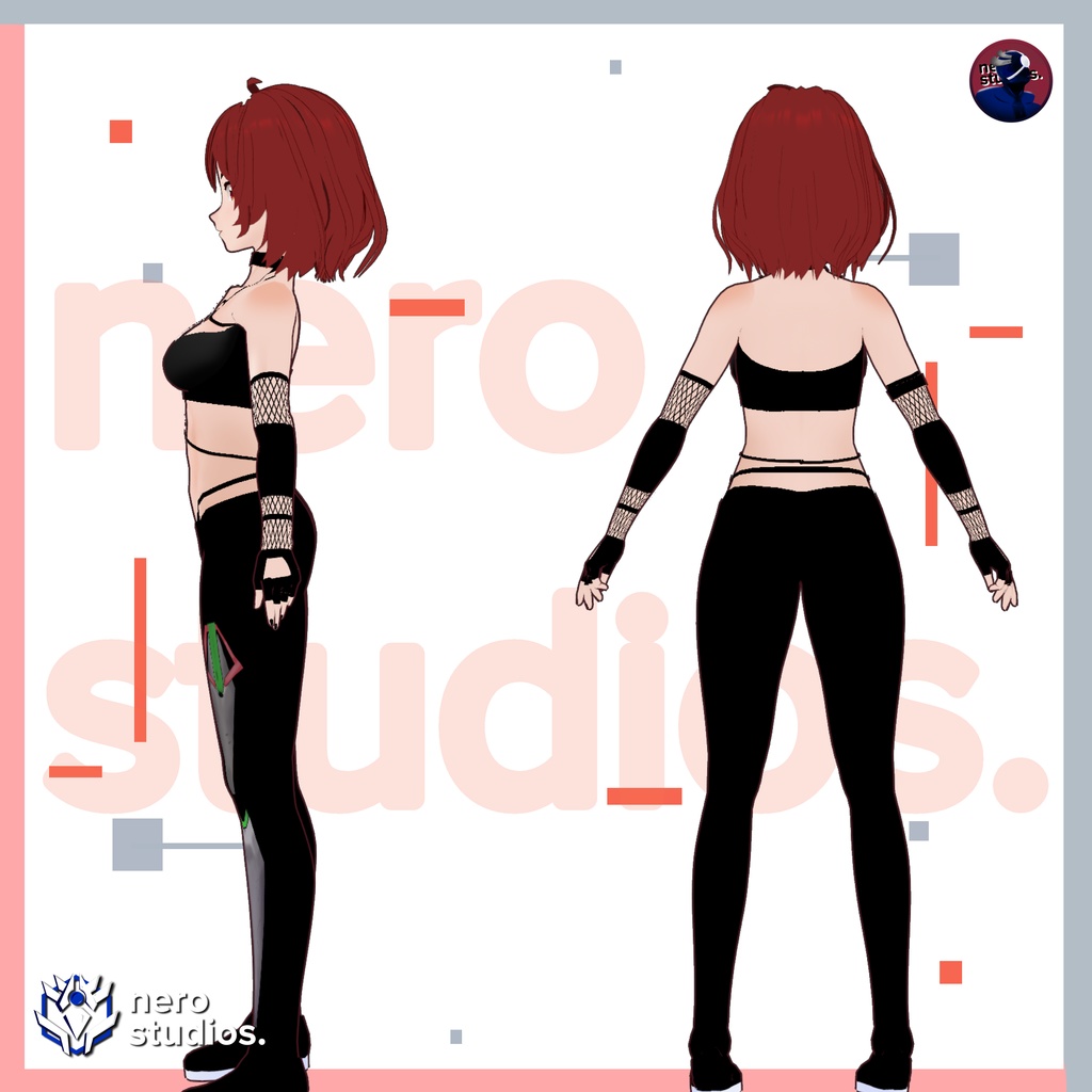 SCIFI BODY SUIT GIRL SEXY STRAPS FIGHTER ARMOR (Vroid file) / SF 女の子 ボディスーツ
