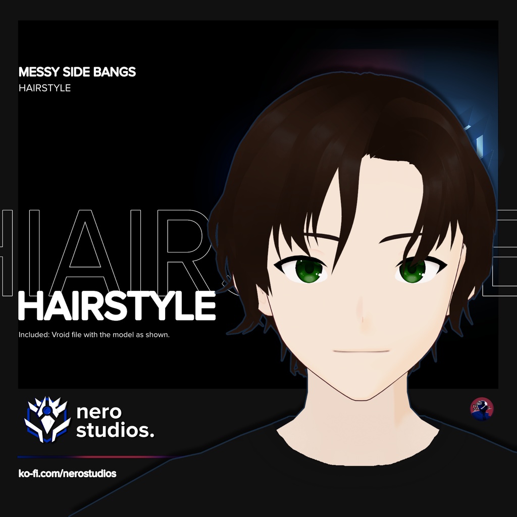Messy side bangs different front bangs (vroid file)