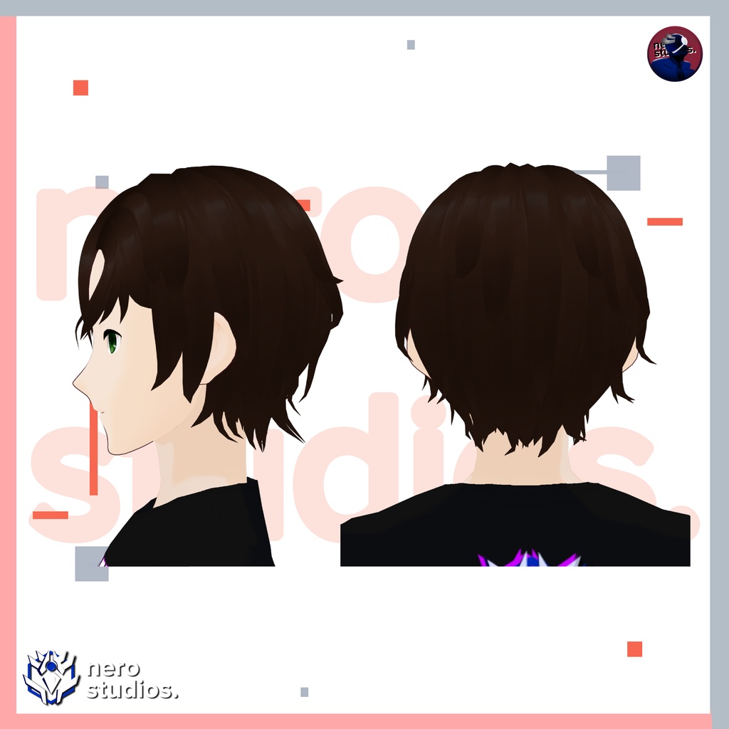 Messy side bangs different front bangs (vroid file)