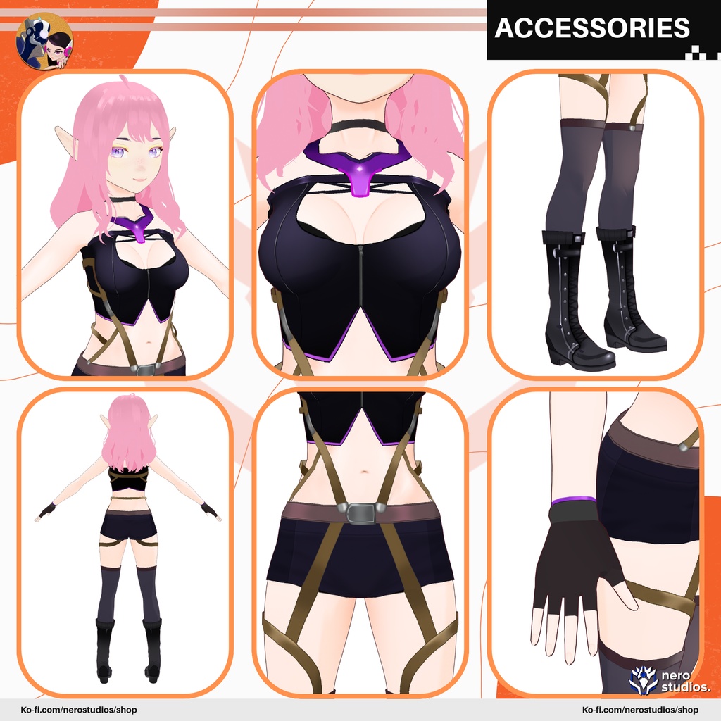 Elf combat warrior fantasy suit oufit cute sexy elve (vroid file) / エルフ 戦闘 戦士 ファンタジー ハロウィン 妖精 コスプレ